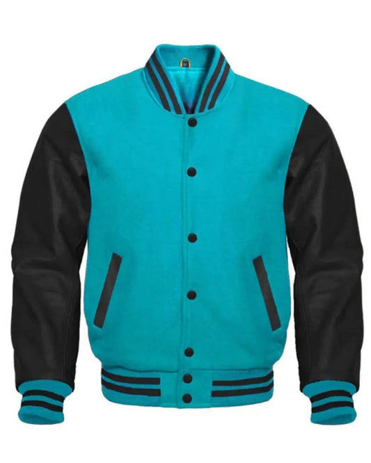 Tiffany Blue And Black Varsity Jacket