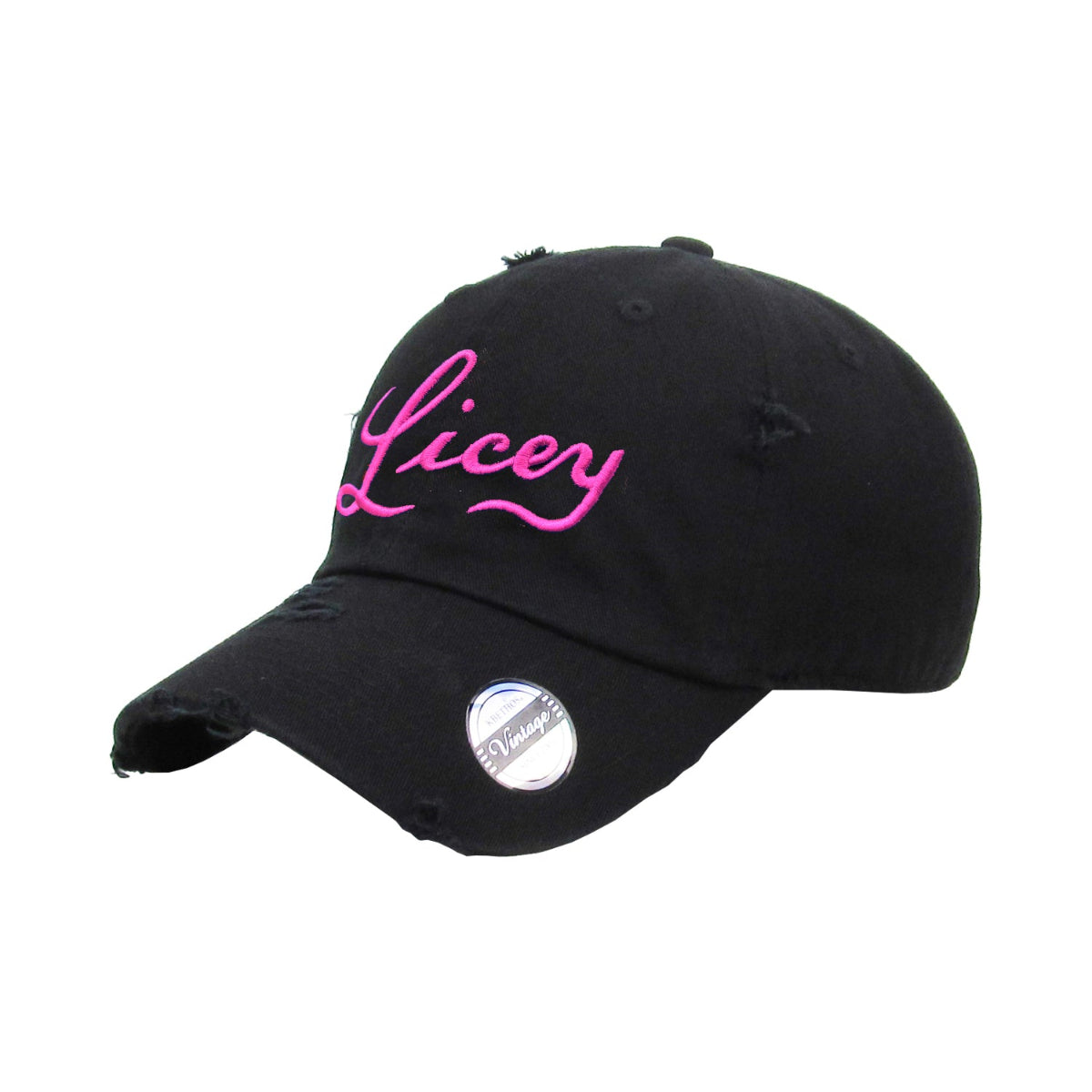 Tigres del Licey Vintage Black Hat - Pink Logo