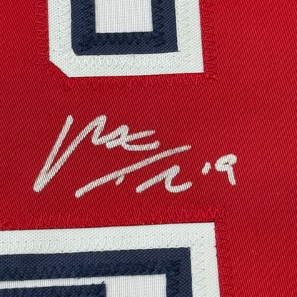 Framed Autographed/Signed Matthew Tkachuk 35x39 Florida White Retro Hockey Jersey JSA COA