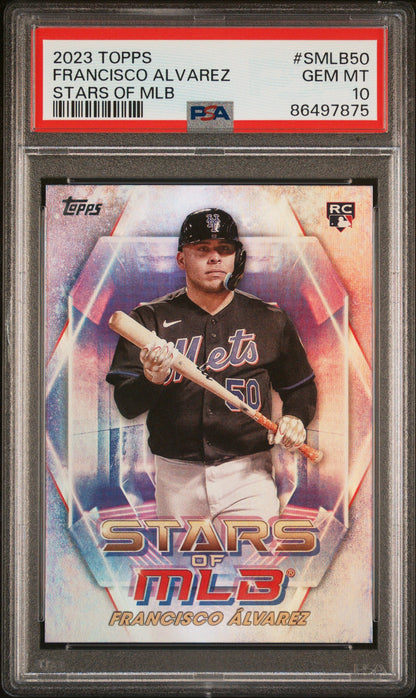 Graded 2023 Topps Francisco Alvarez #SMLB50 Stars of MLB Rookie RC Baseball Card PSA 10 Gem Mint