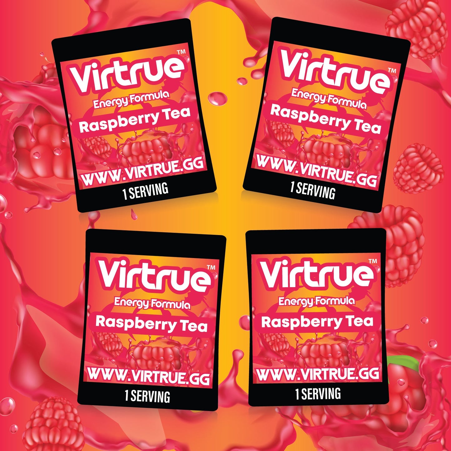 Pre-Workout Travel Packs Set of 4 - Energy Powder + Focus Boost & Hydration | Sugar Free