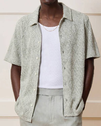 Today Anthony Mackie Sage Green Knit Shirt