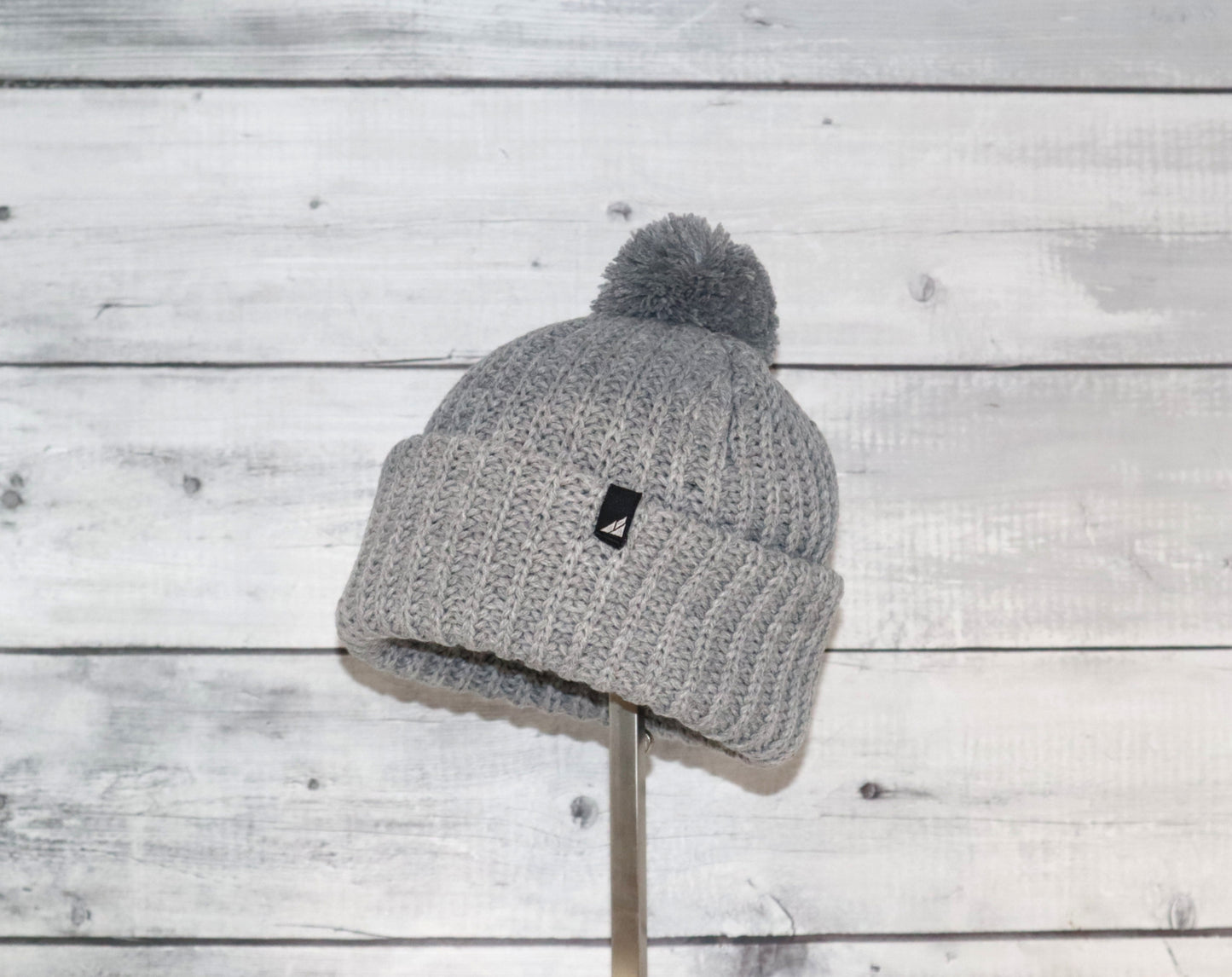 Toddler Acrylic Ribbed Cuff with Matching Pom Hat