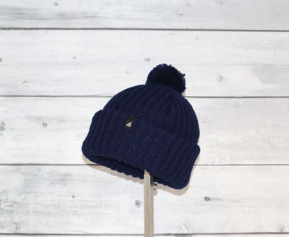 Toddler Acrylic Ribbed Cuff with Matching Pom Hat