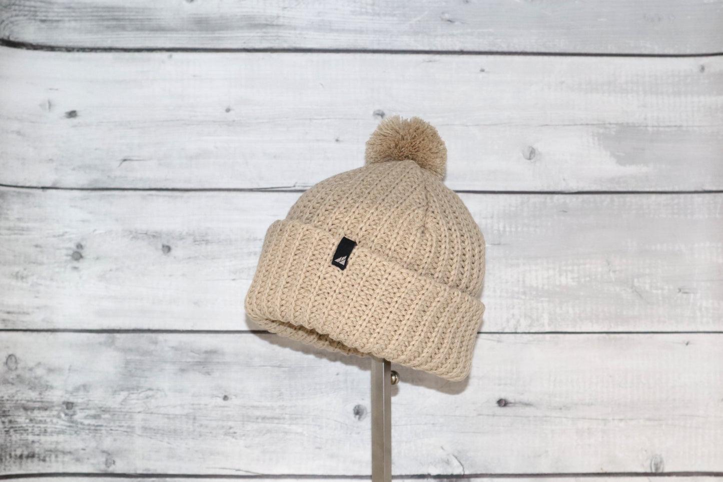 Toddler Acrylic Ribbed Cuff with Matching Pom Hat