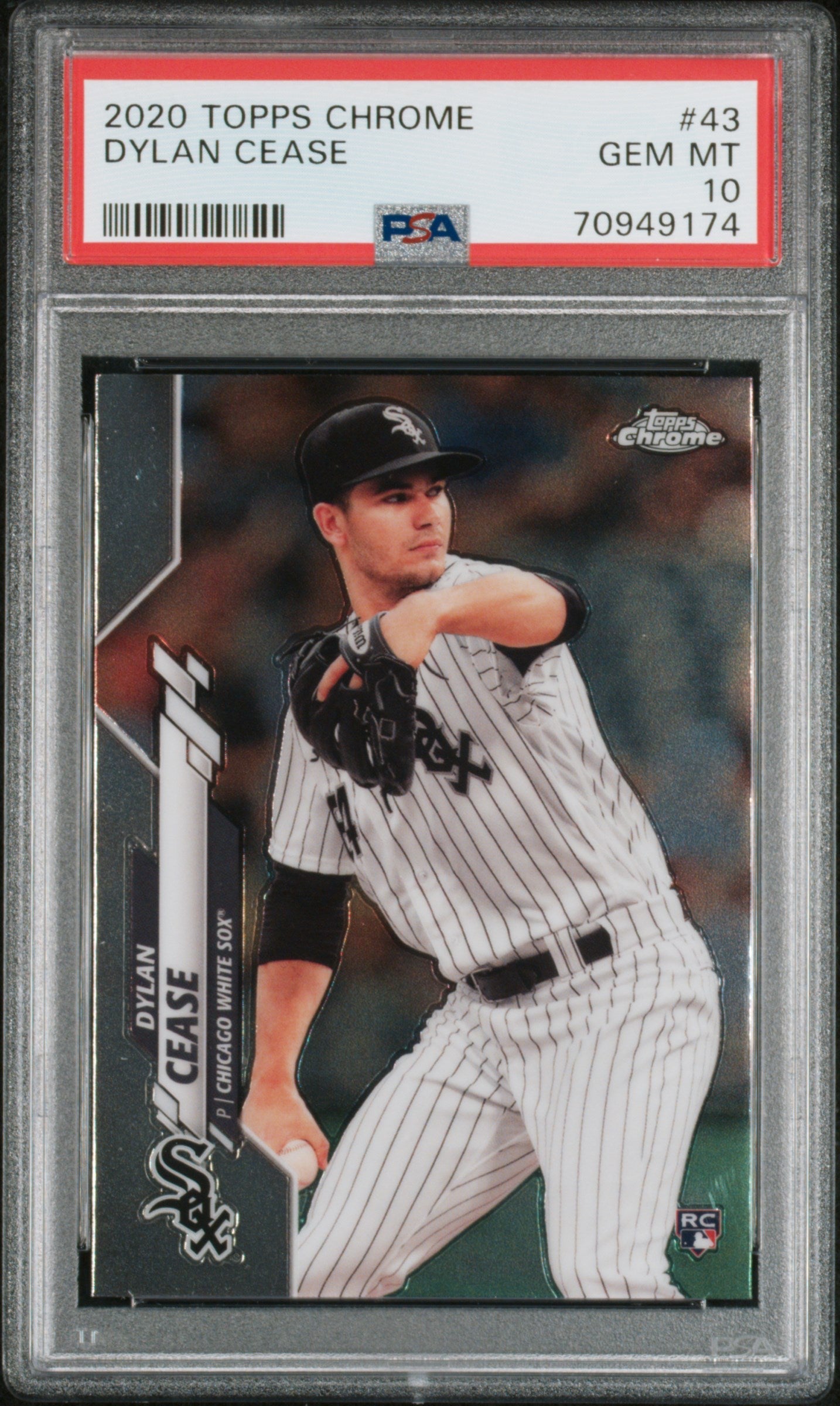 Graded 2020 Topps Chrome Dylan Cease #43 Rookie RC Baseball Card PSA 10 Gem Mint
