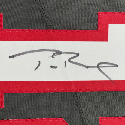 Framed Autographed/Signed Tom Brady 35x39 Tampa Bay Buccaneers Pewter Grey Authentic Nike Limited Football Jersey Fanatics COA/LOA