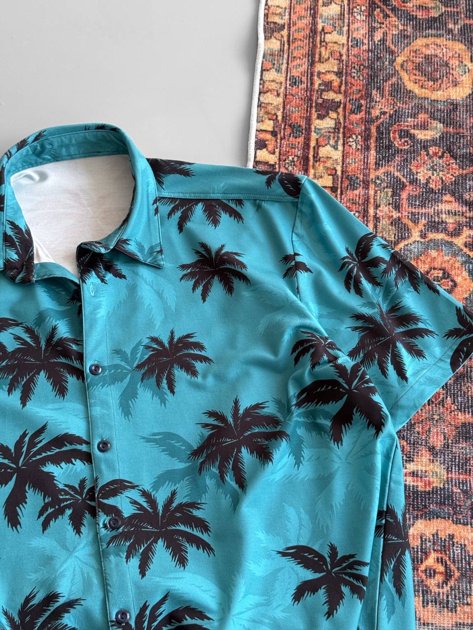 Tommy Vercetti Oversize Tropical Shirt – Palm Print Button-Up