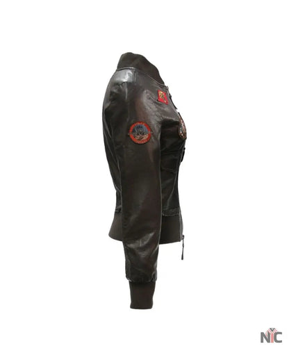 Top Gun Womens Vegan Leather Jacket
