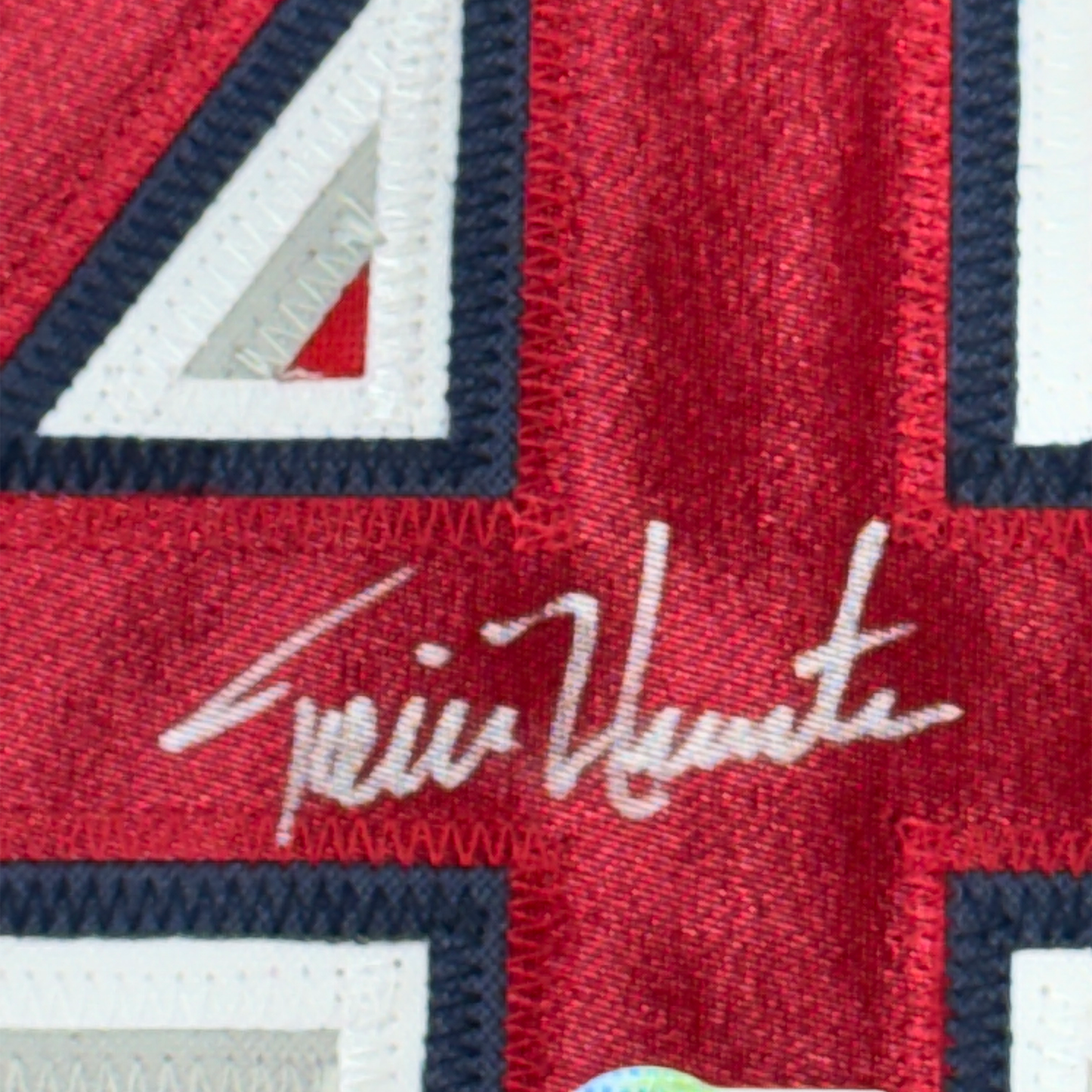 Framed Autographed/Signed Torii Hunter 35x39 Los Angeles Anaheim Red Baseball Jersey Beckett BAS COA