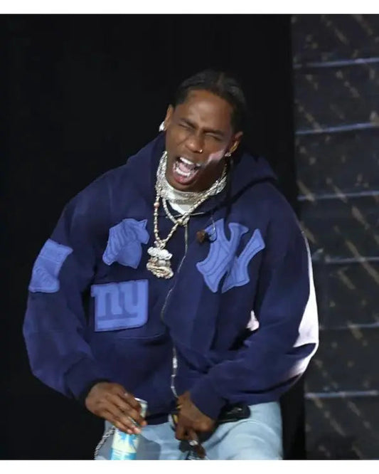Travis Scott Fanatics Fest NYC 2025 Blue Hoodie