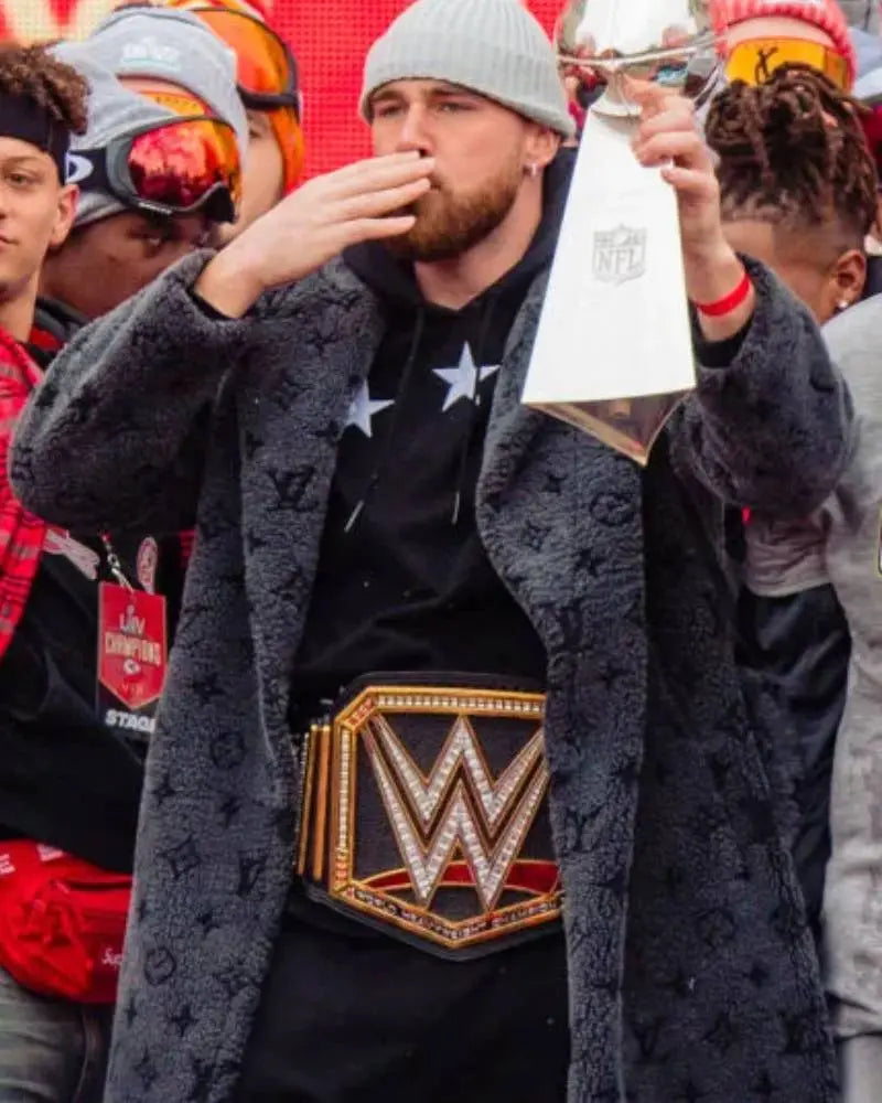 Travis Kelce Louis Vuitton Grey Coat