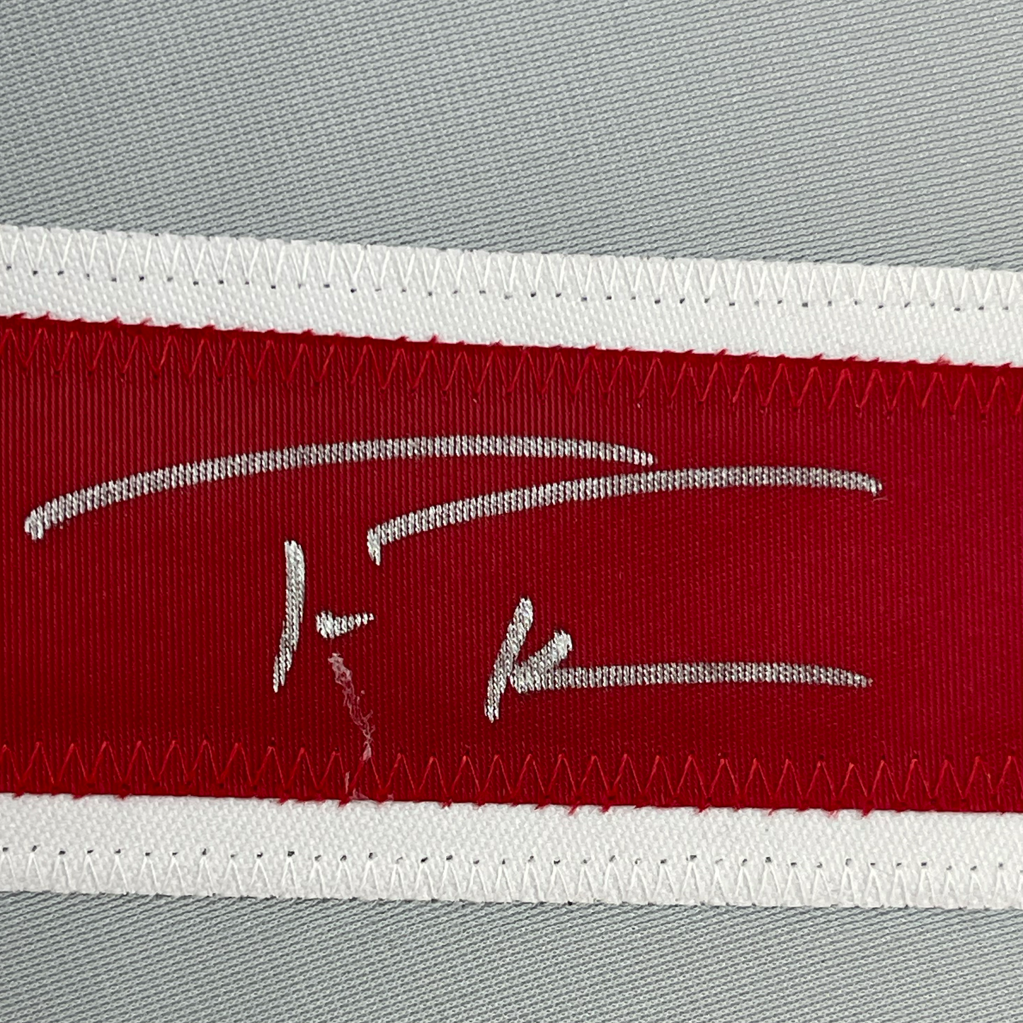 Framed Autographed/Signed Trea Turner 35x39 Philadelphia Grey Baseball Jersey Beckett BAS COA