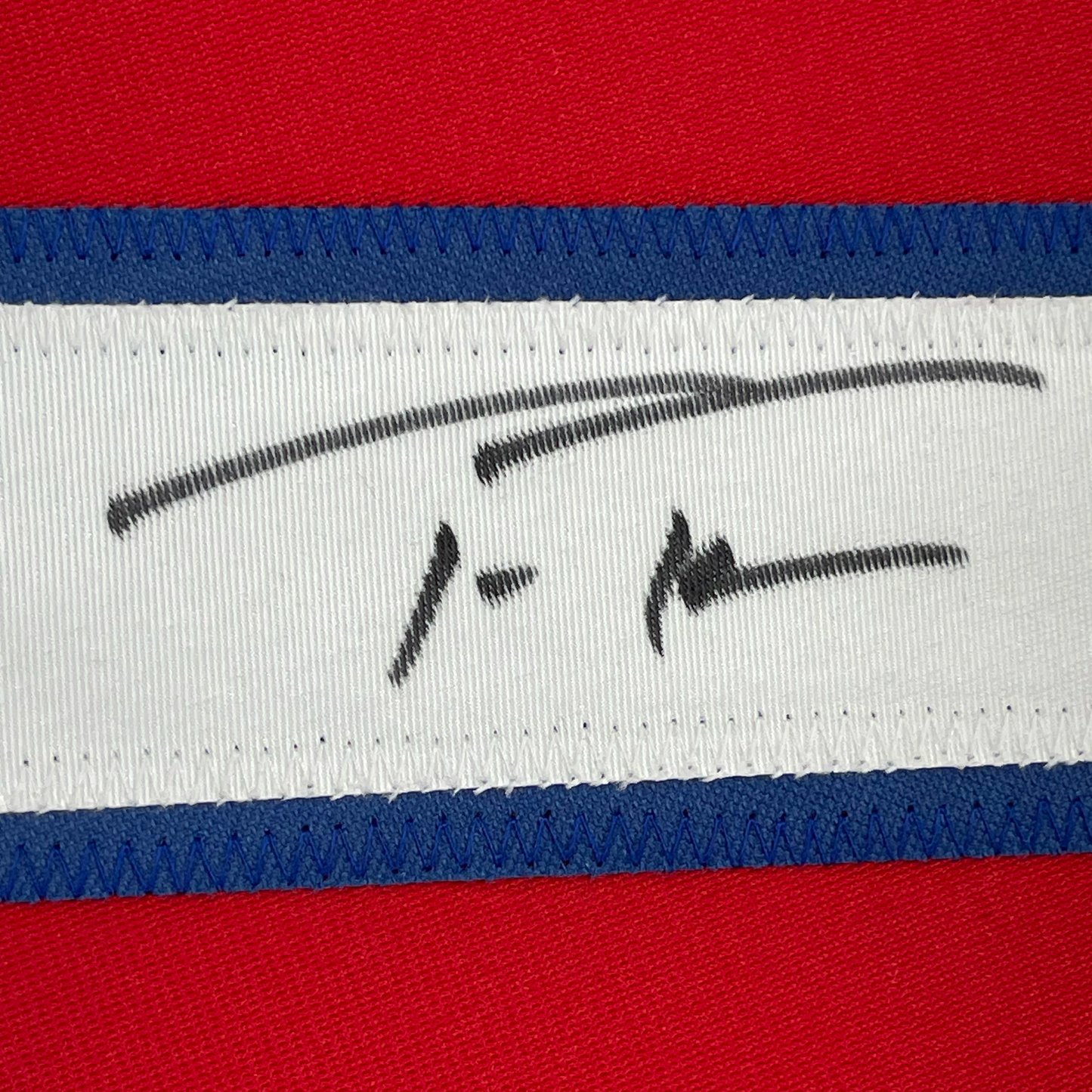 Framed Autographed/Signed Trea Turner 35x39 Philadelphia Red Baseball Jersey Beckett BAS COA