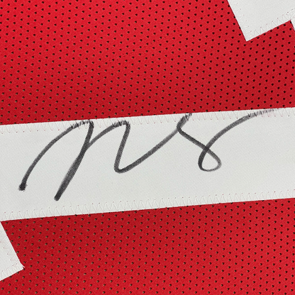 Framed Autographed/Signed Trent Williams 35x39 San Francisco Red Football Jersey Beckett BAS COA