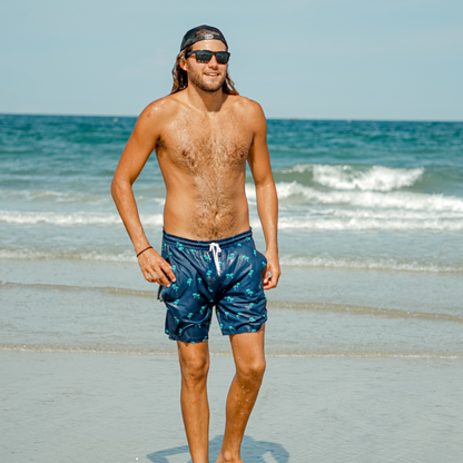 Tropical Trees - Waterproof Swim Shorts With A Waterproof Pocket - Triathlete Store