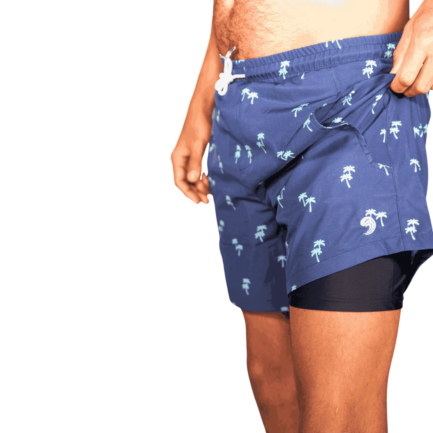 Tropical Trees - Waterproof Swim Shorts With A Waterproof Pocket - Triathlete Store