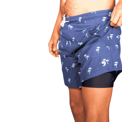 Tropical Trees - Waterproof Swim Shorts With A Waterproof Pocket - Triathlete Store