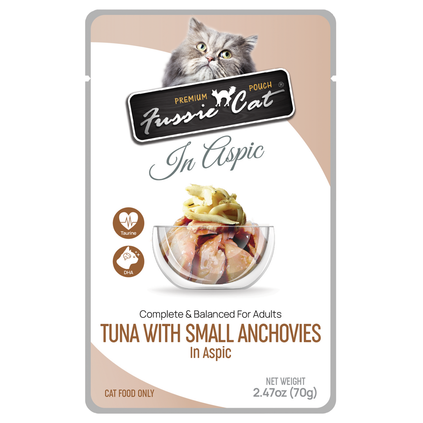 Fussie Cat Pouch - Tuna with Small Anchovies in Aspic (2.47oz)