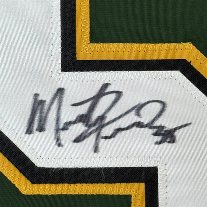 Framed Autographed/Signed Marty Turco 35x39 Dallas Green Hockey Jersey JSA COA