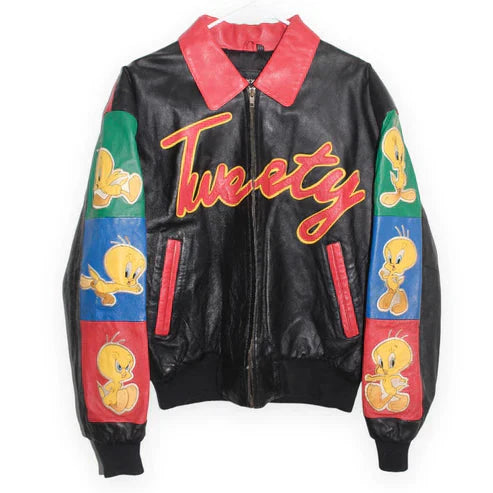 Tweety Bird Looney Tunes Leather Jacket
