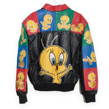 Tweety Bird Looney Tunes Leather Jacket