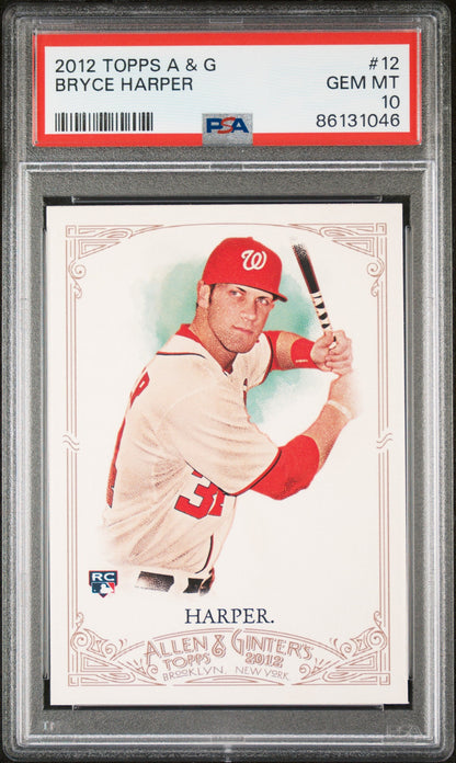 Graded 2012 Topps Allen & Ginter Bryce Harper #12 Rookie RC Baseball Card PSA 10 Gem Mint