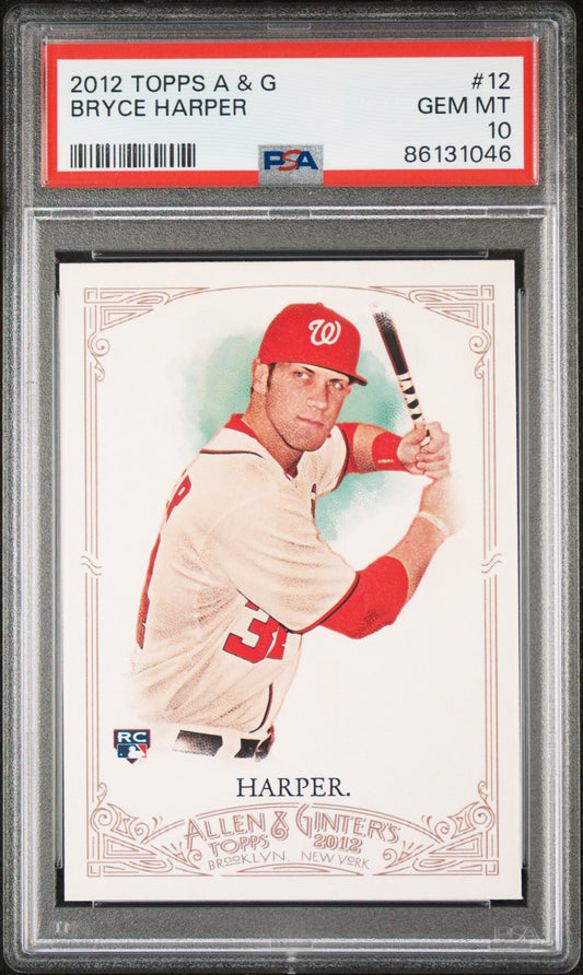 Graded 2012 Topps Allen & Ginter Bryce Harper #12 Rookie RC Baseball Card PSA 10 Gem Mint