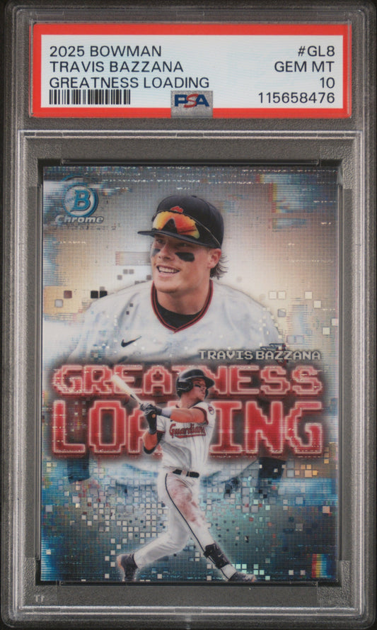 Graded 2025 Topps Bowman Travis Bazzana #GL8 Greatness Loading Rookie RC Baseball Card PSA 10 Gem Mint