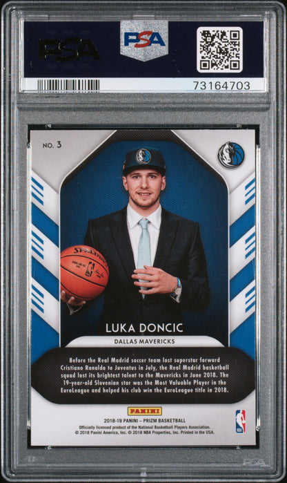 Graded 2018 Panini Prizm Luka Doncic #3 Luck of the Lottery Rookie RC Basketball Card PSA 10 Gem Mint