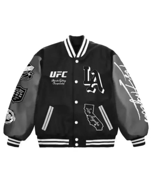 UFC 311 Los Angeles 2025 Black Varsity Jacket