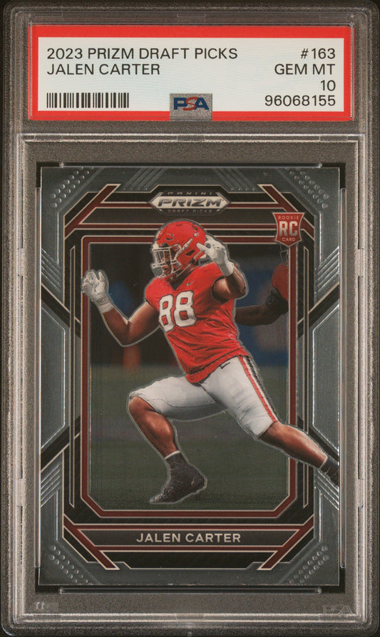 Graded 2023 Panini Draft Picks Jalen Carter #163 Rookie RC Football Card PSA 10 Gem Mint