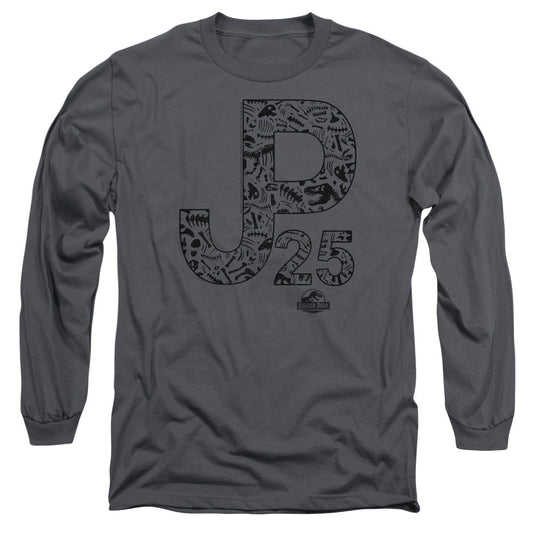 Jurassic Park JP 25 Mens Long Sleeve Shirt Charcoal