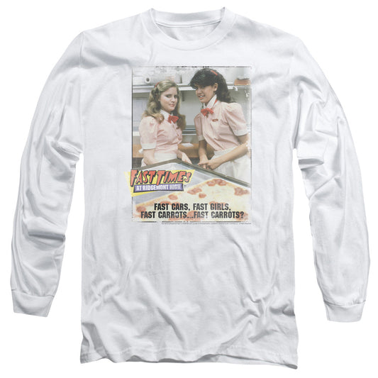 Fast Times Ridgemont High Fast Carrots Mens Long Sleeve Shirt White White Officially Licensed