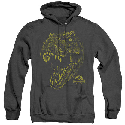Jurassic Park Rex Mount Mens Heather Hoodie Black Officially Licensed