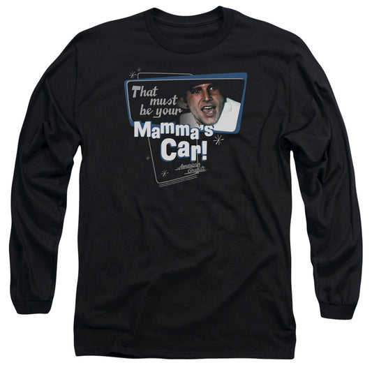 American Grafitti Mammas Car Mens Long Sleeve Shirt Black Black Officially Licensed