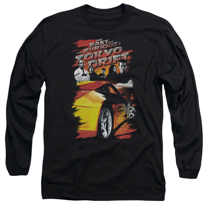 Tokyo Drift Drifting Crew Mens Long Sleeve Shirt Black Officially Licensed