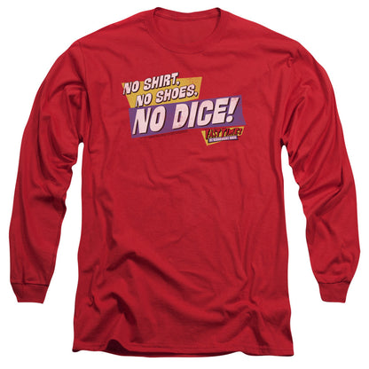 Fast Times Ridgemont High No Dice Mens Long Sleeve Shirt Red Red Officially Licensed