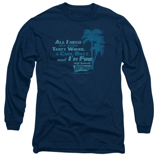 Fast Times Ridgemont High All I Need Mens Long Sleeve Shirt Navy Navy Officially Licensed