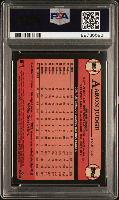 Graded 2024 Topps Silver Pack Aaron Judge #T89C2 Baseball Card PSA 10 Gem Mint