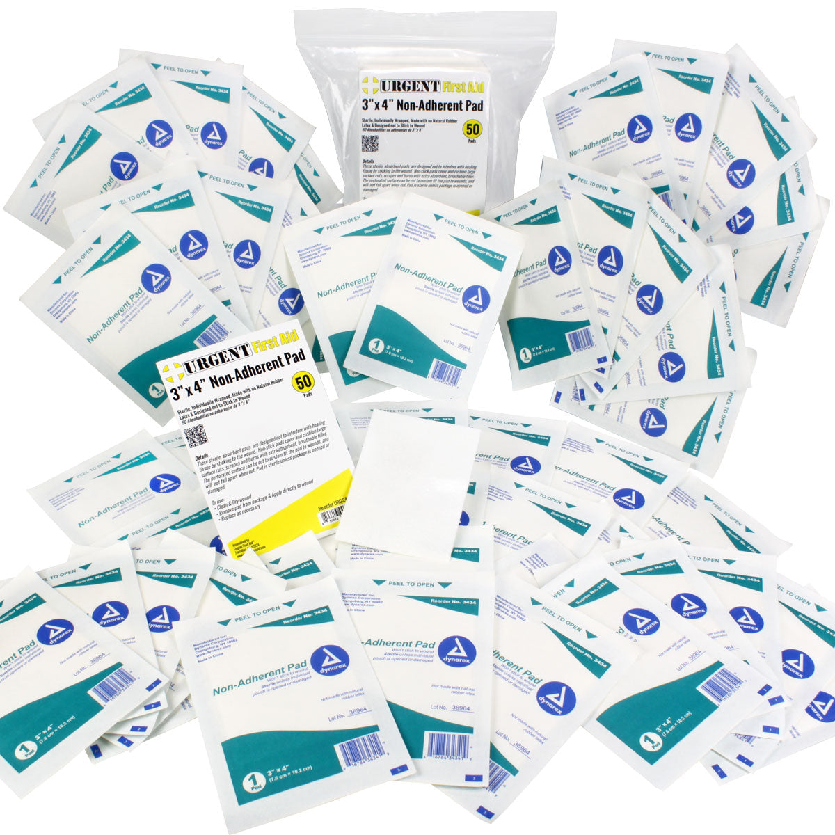 3"x4" Non-Adherent Pad, 50 Per Bag