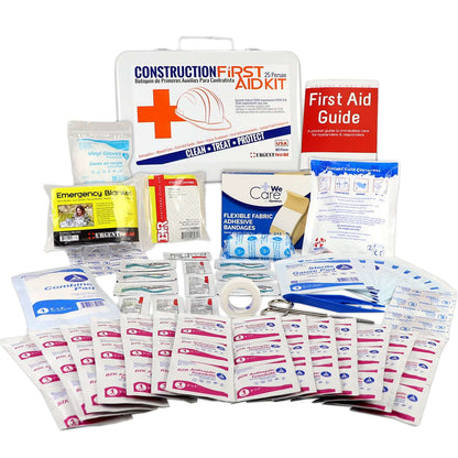 Bilingual OSHA Contractors First Aid Kit for Job Sites up to 25 People, 180 pieces