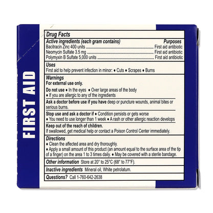 Triple Antibiotic Ointment, 0.5gm, 25 per box