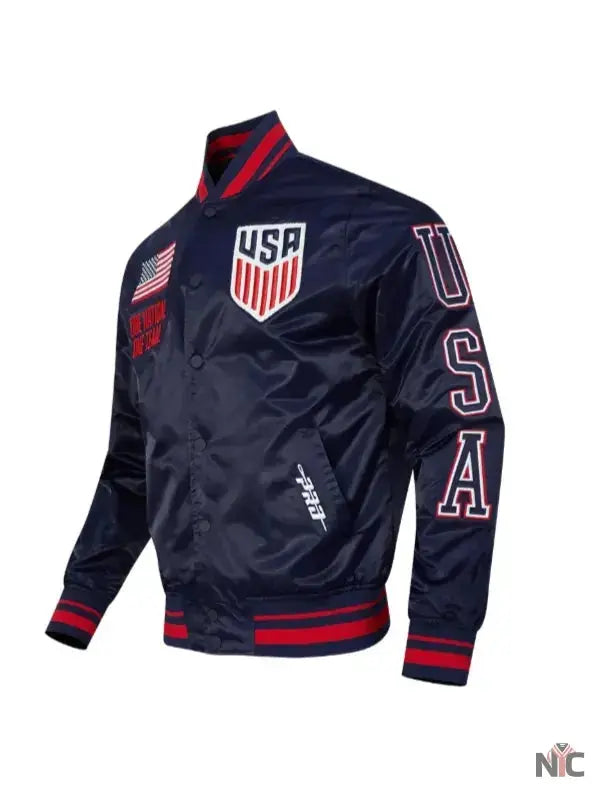 US Soccer 2025 USA Blue Varsity Jacket