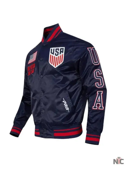 US Soccer 2025 USA Blue Varsity Jacket