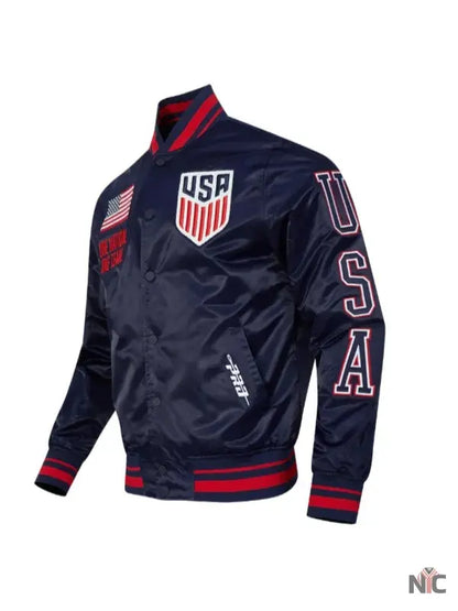 US Soccer 2025 USA Blue Varsity Jacket