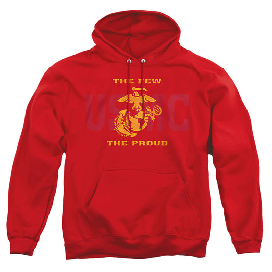 Us Marine Corps Split Tag Mens Hoodie Red Officially Licensed