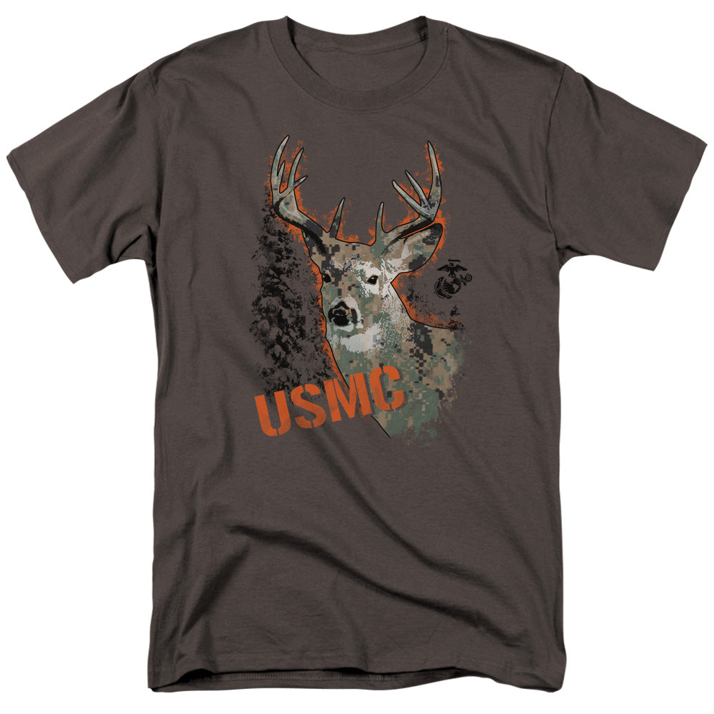 Us Marine Corps Marine Deer Mens T Shirt Charcoal Officially Licensed