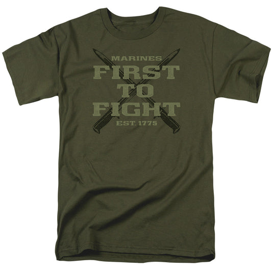 Us Marine Corps First Mens T Shirt Military Green Officially Licensed