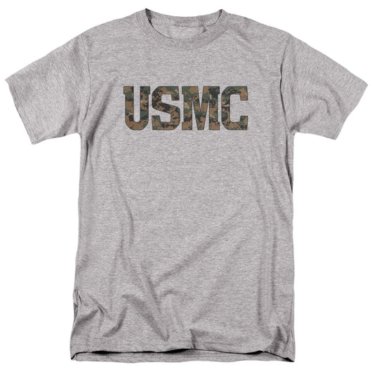 Us Marine Corps Usmc Camo Fill Mens T Shirt Athletic Heather Officially Licensed